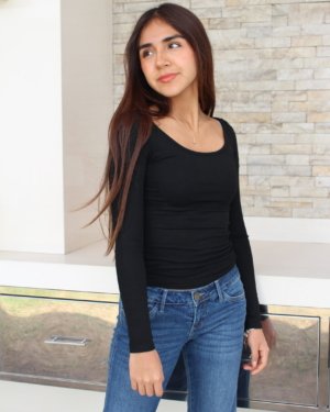 POLO ALGODÓN NEGRO MANGA LARGA